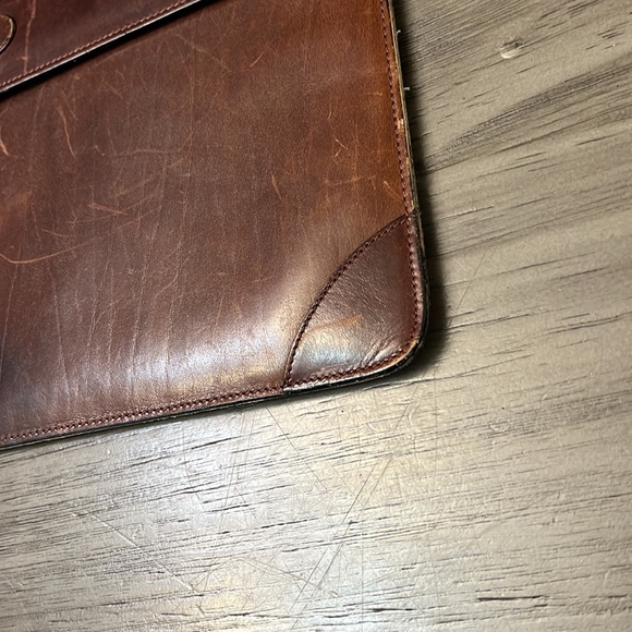 BALLY BROWN LEATHER DOCUMENT/ PORTFOLIO CASE - Picture 4 of 16